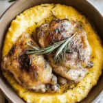 Rosemary Chicken Thighs with Cacio e Pepe Polenta