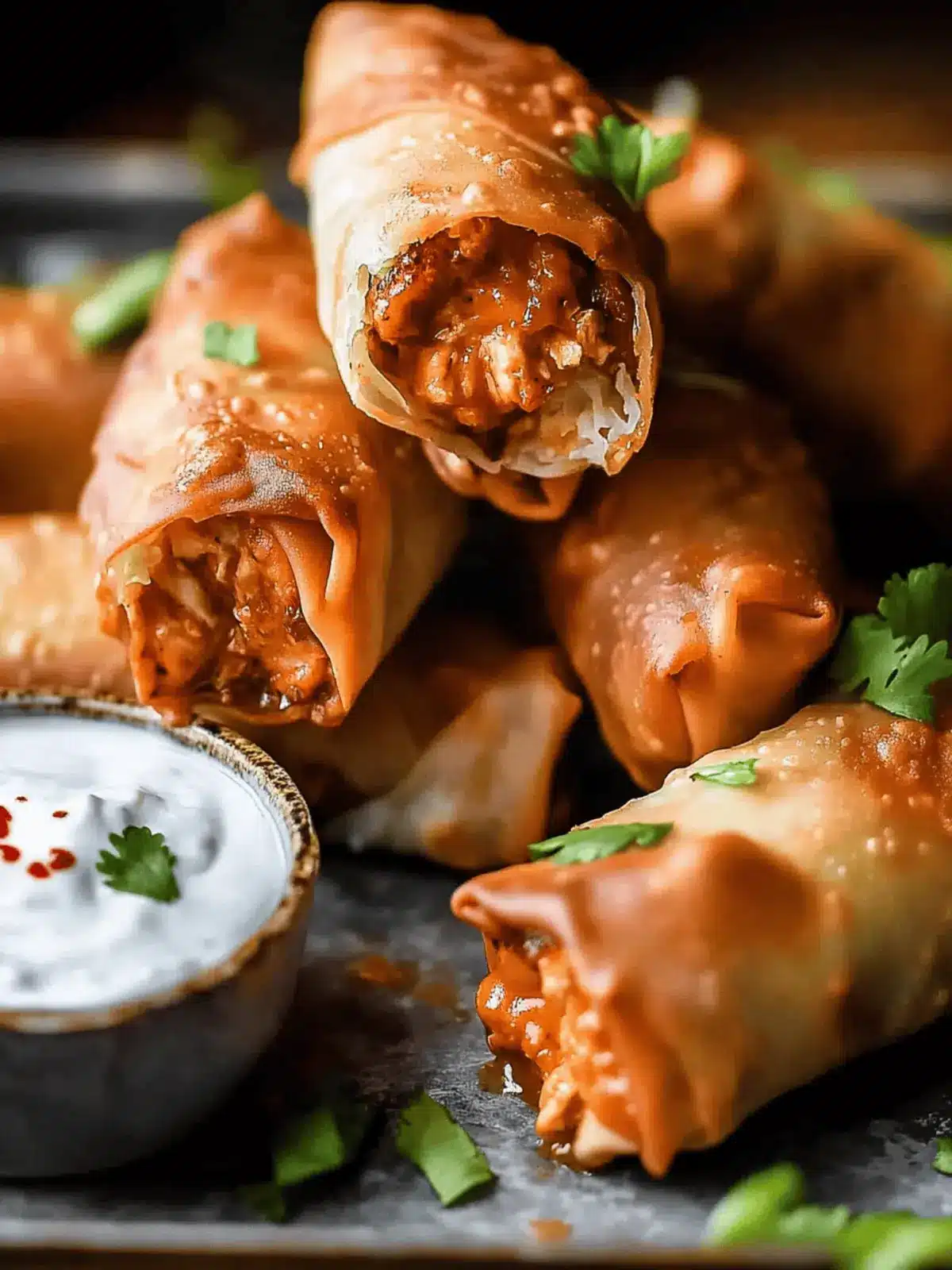 Buffalo Chicken Egg Rolls
