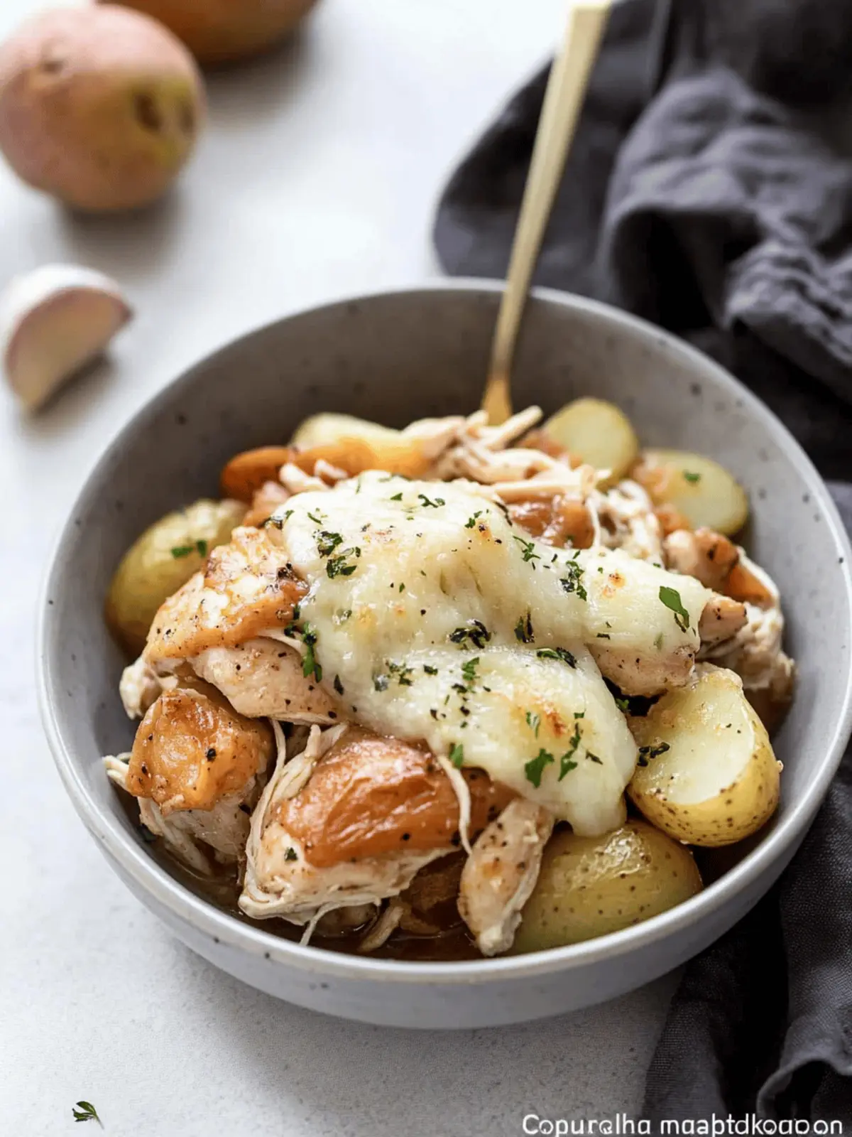 Slow Cooker Garlic Parmesan Chicken and Potatoes
