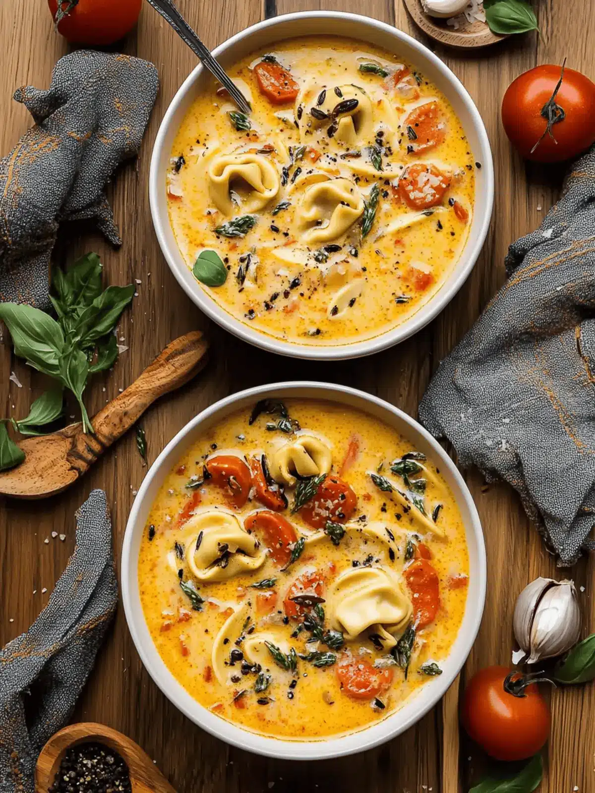 Creamy Tuscan Tortellini Soup