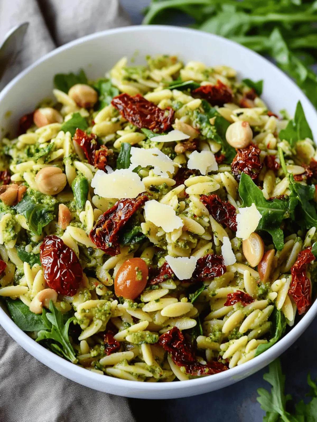 Pesto Orzo Salad with Sundried Tomatoes