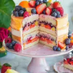 Summer Fruit Sangria Cake
