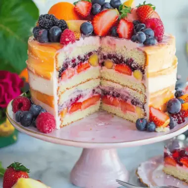 Summer Fruit Sangria Cake