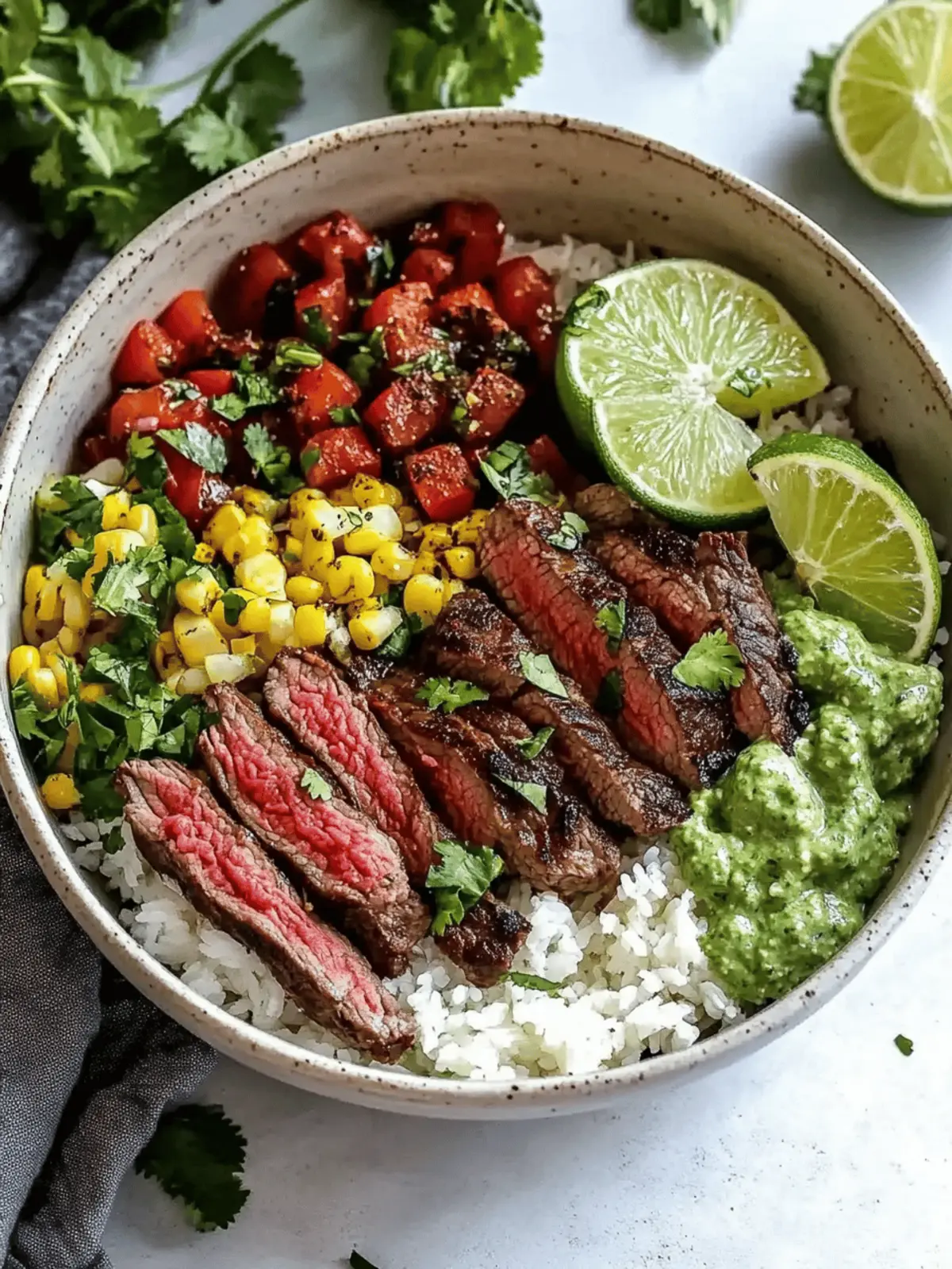 Cilantro Lime Steak Bowls