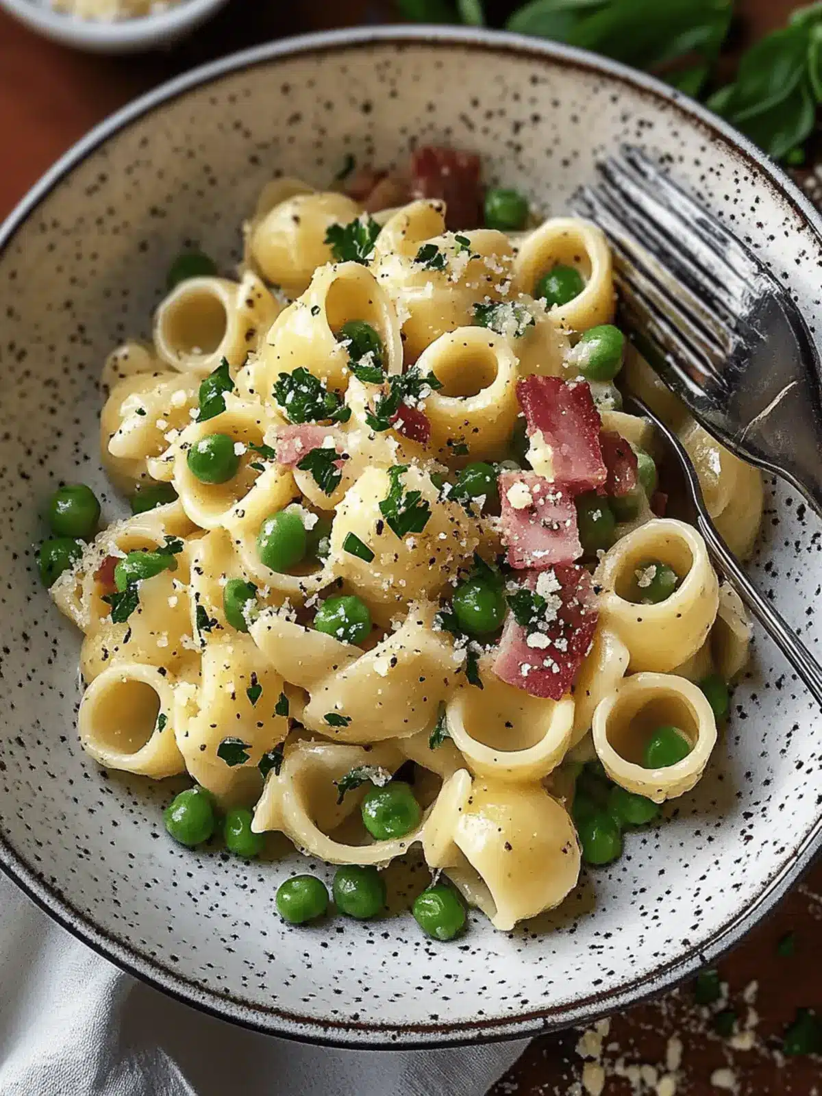 Creamy Pancetta & Pea Pasta