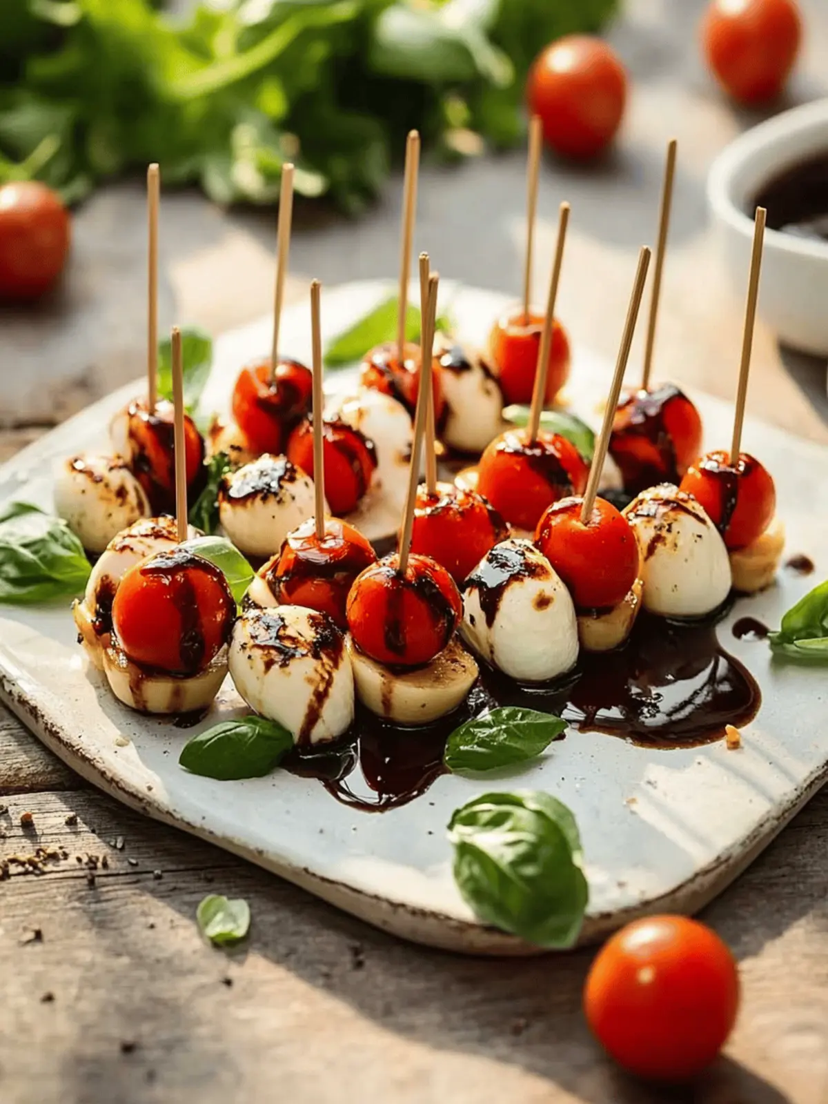 Caprese Skewers with Balsamic Glaze