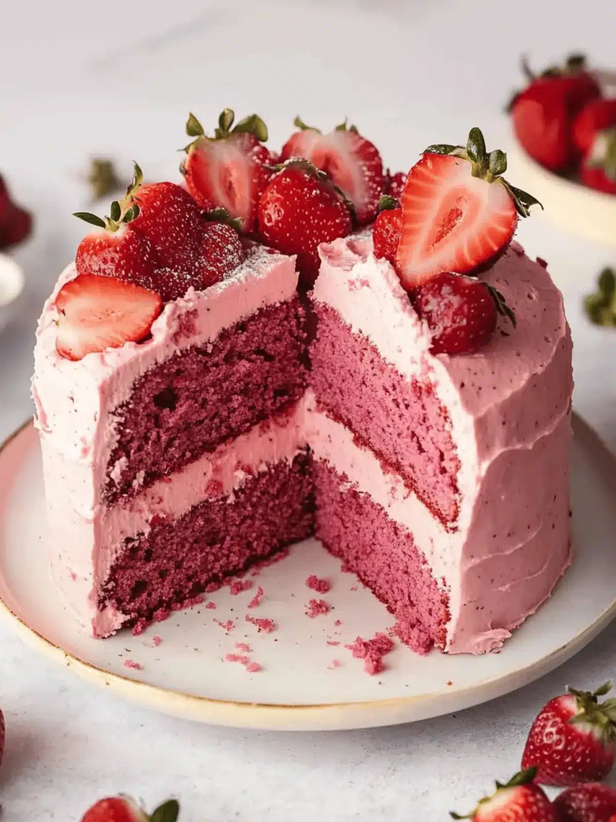 Small-batch Vegan Strawberry Cake