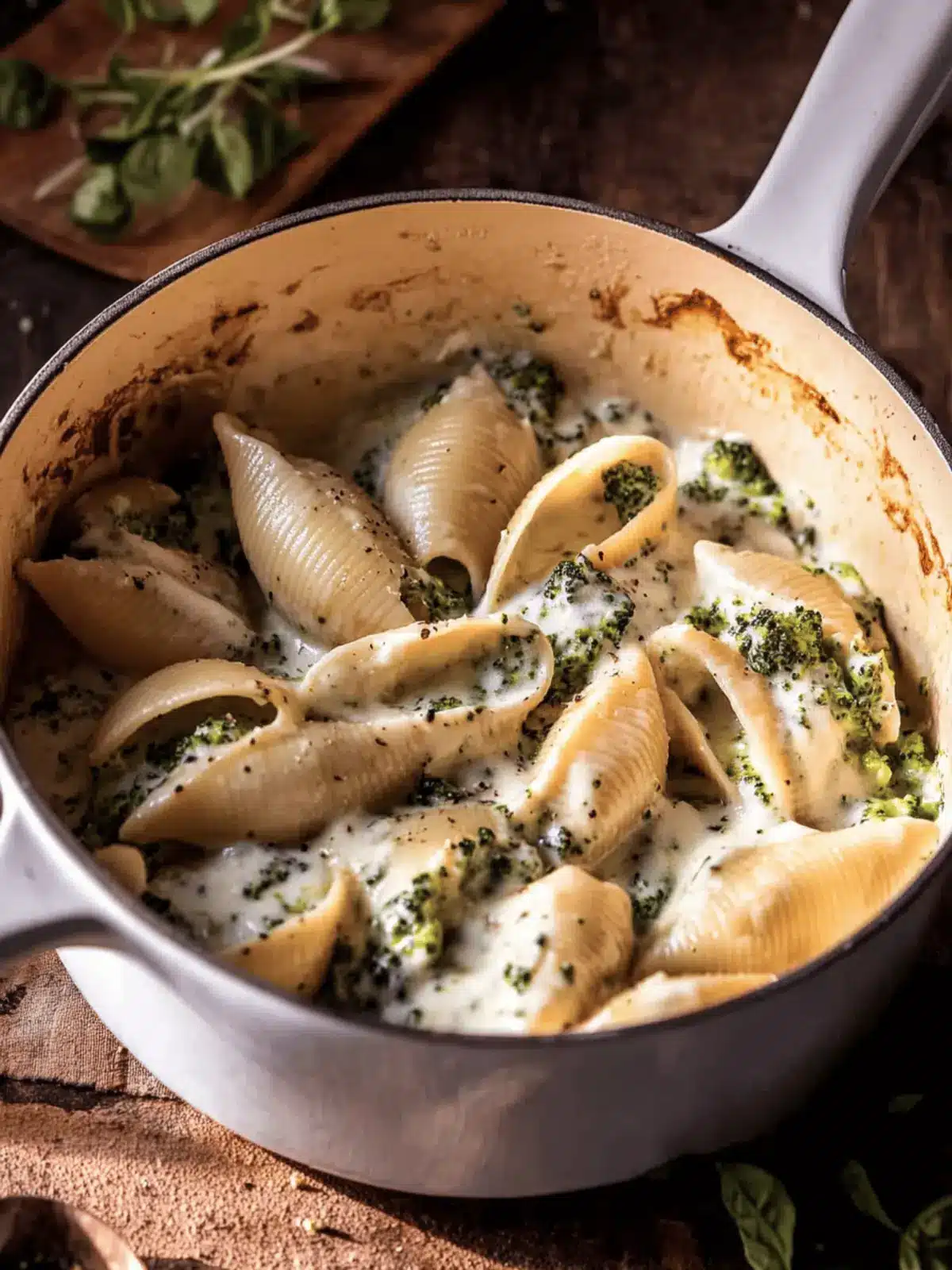 One Pot Spinach Broccoli Ricotta Stuffed Shells