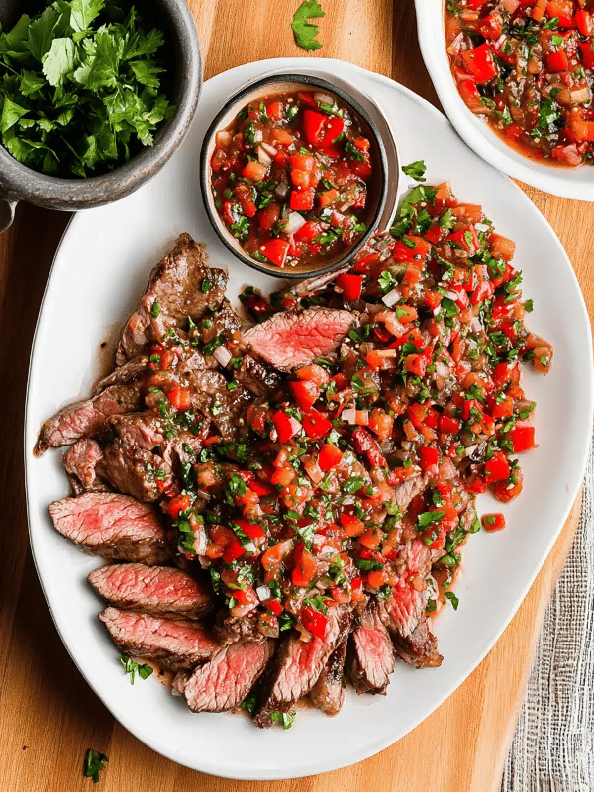 Skirt Steak with Roasted Red Pepper Relish