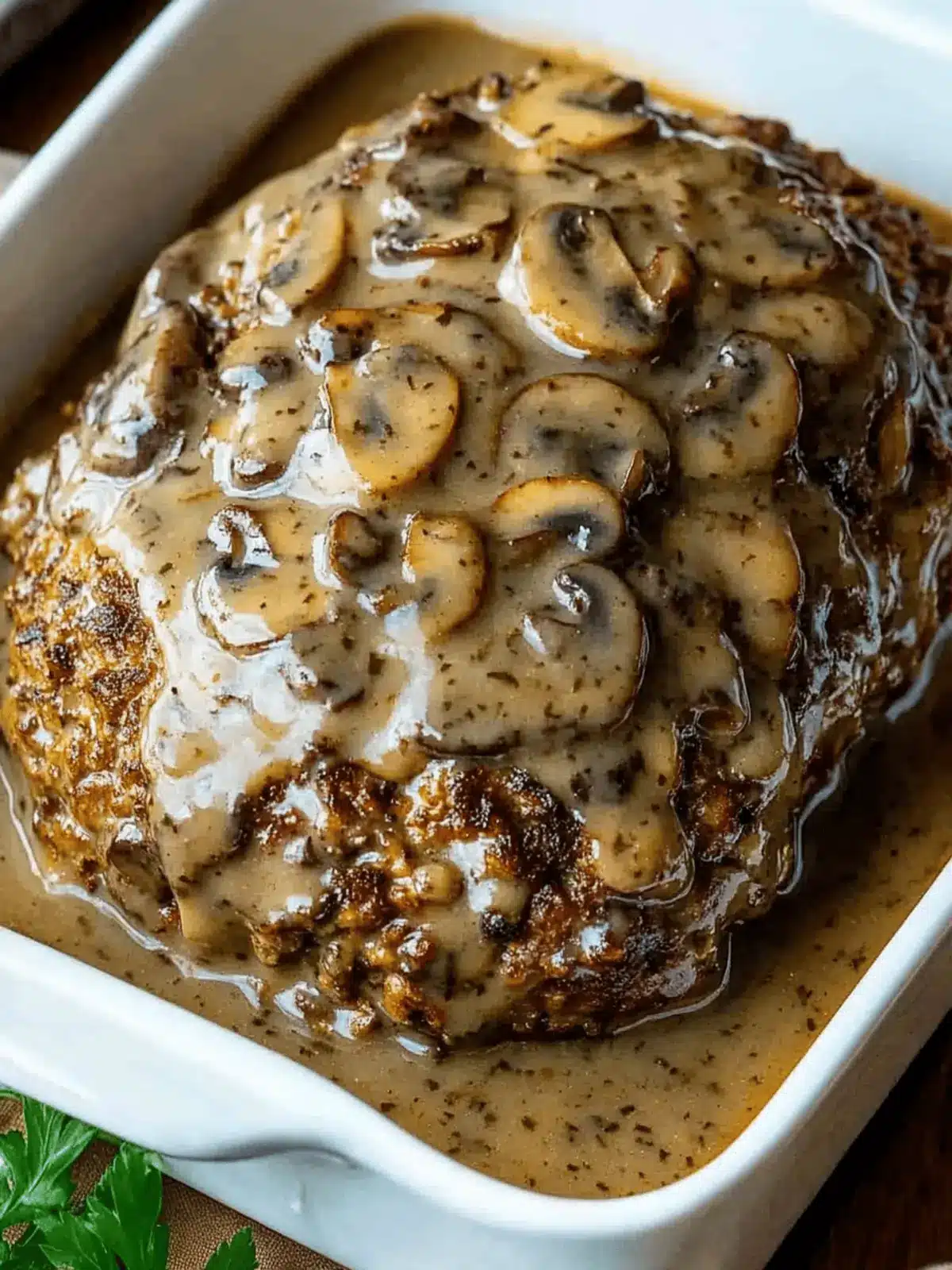 Meatloaf with Mushroom Gravy