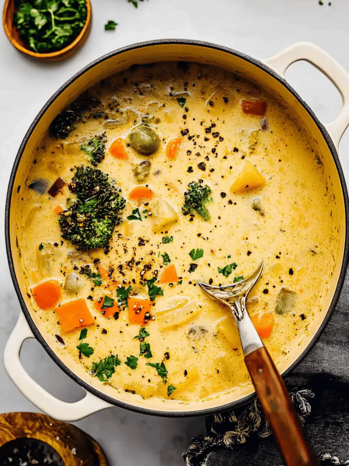 One Pot Creamy Vegetable Soup