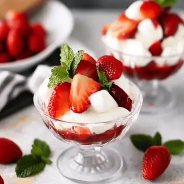 Balsamic Macerated Strawberries and Cream