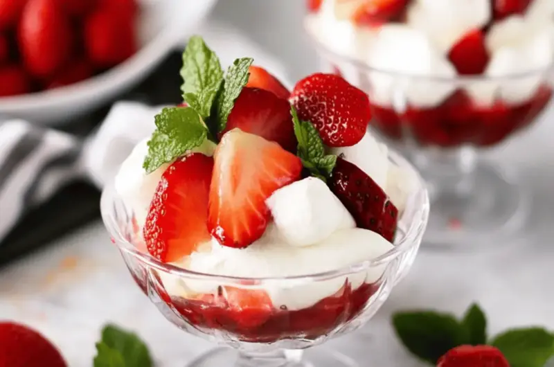Balsamic Macerated Strawberries and Cream