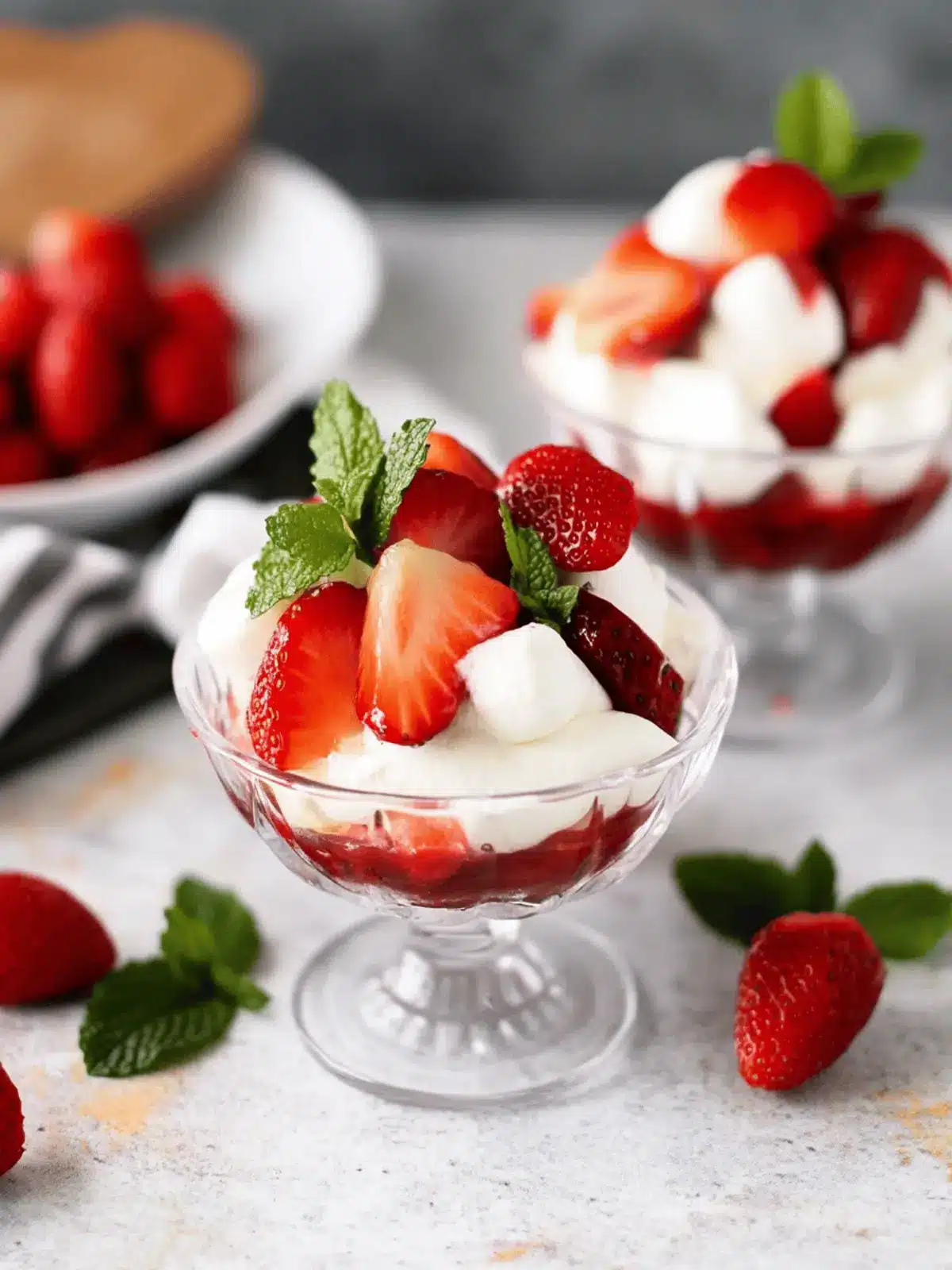 Balsamic Macerated Strawberries and Cream
