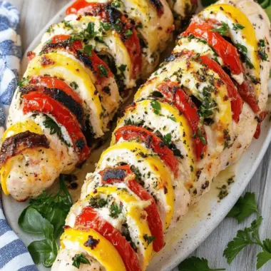 Greek Stuffed Chicken ( Hasselback)