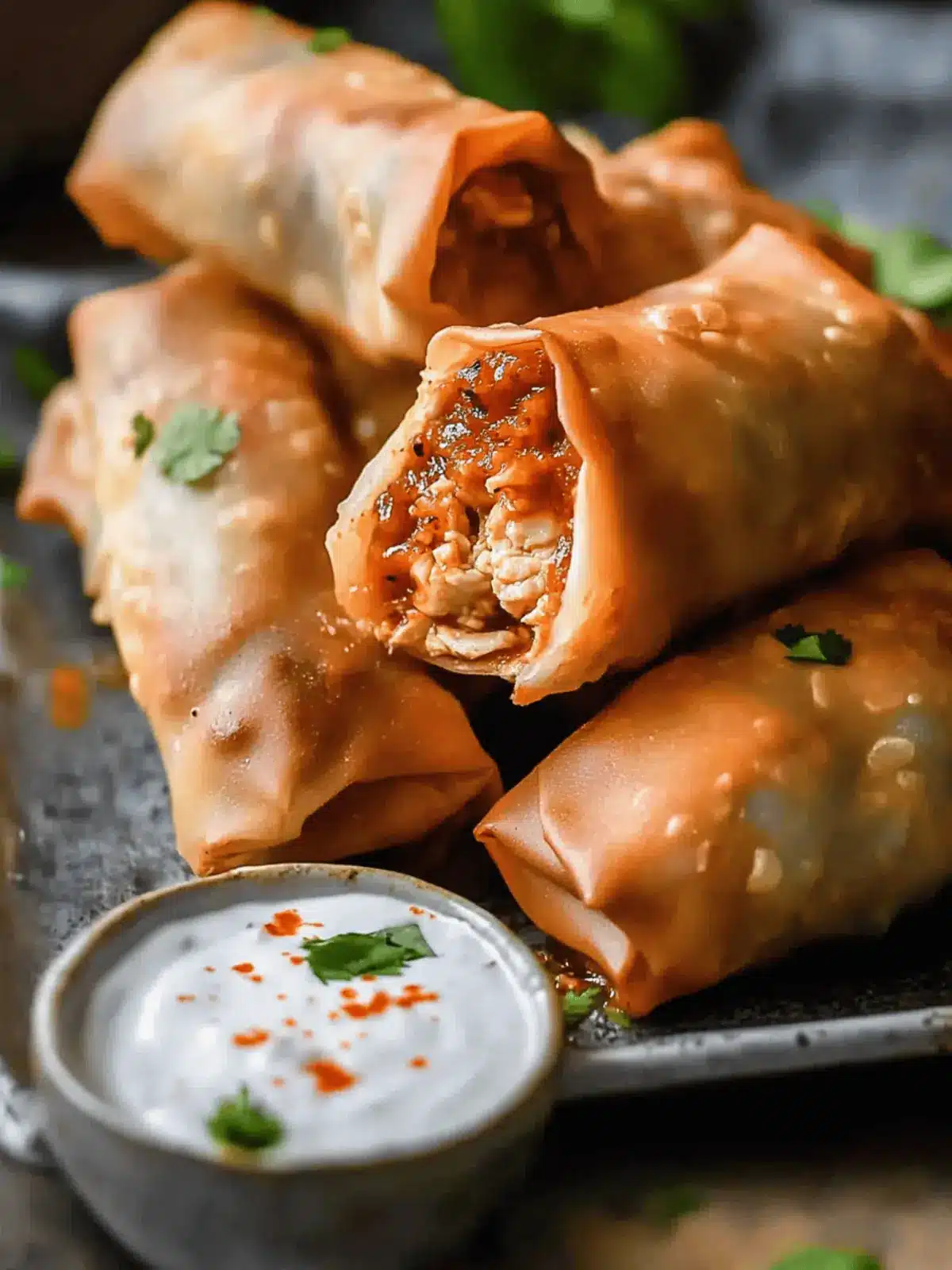 Buffalo Chicken Egg Rolls