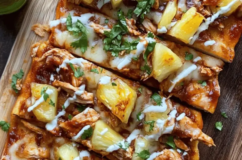 BBQ Chicken Pineapple Flatbread