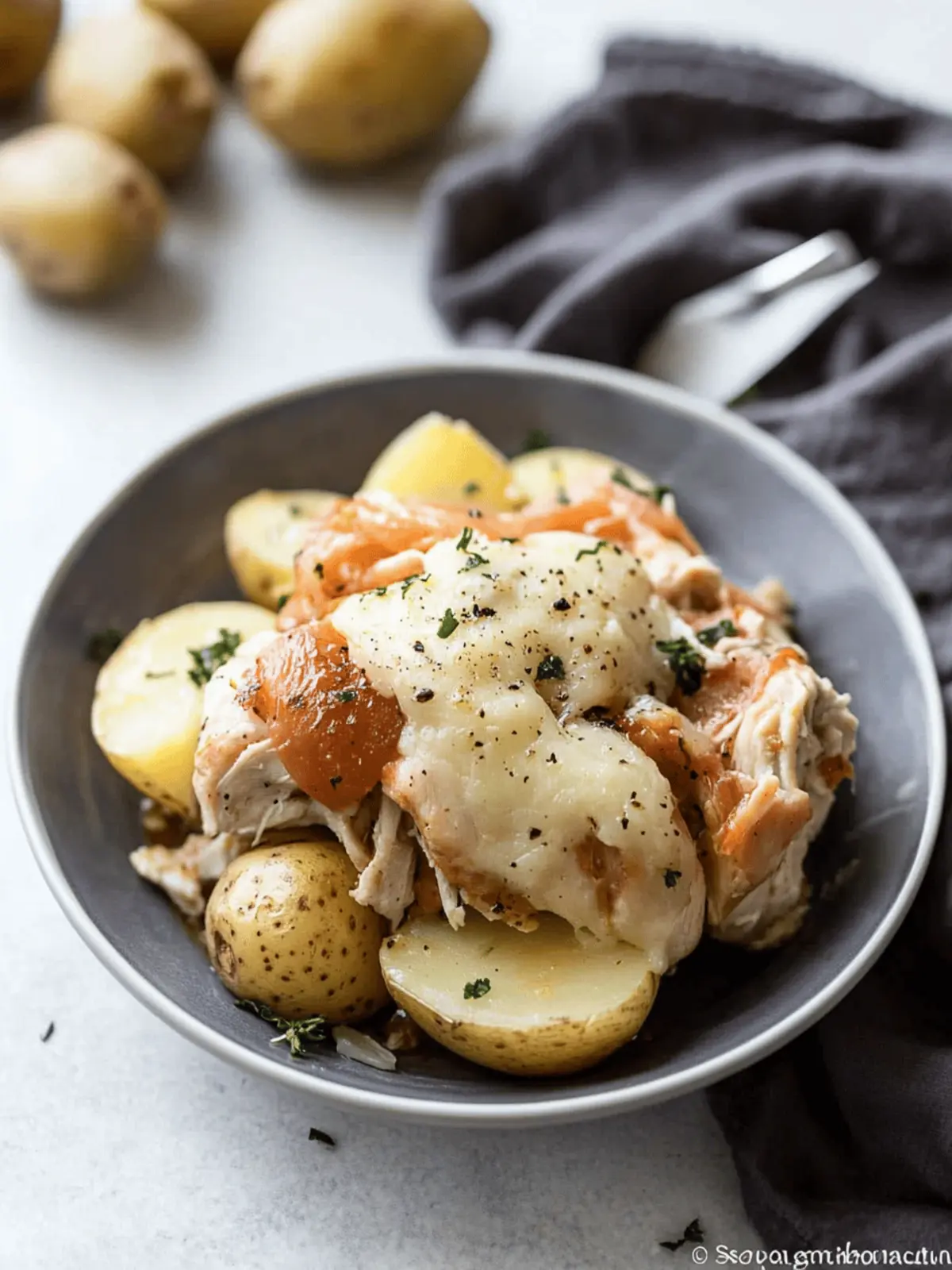 Slow Cooker Garlic Parmesan Chicken and Potatoes