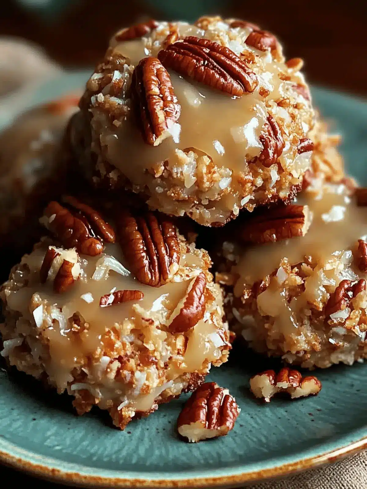 No-Bake Coconut Pecan Praline Cookies