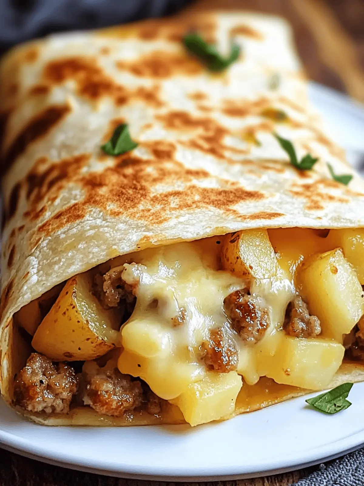 Sausage Cheese & Potato Breakfast Wraps