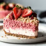 Easy Vegan No Bake Strawberry Crunch Cheesecake