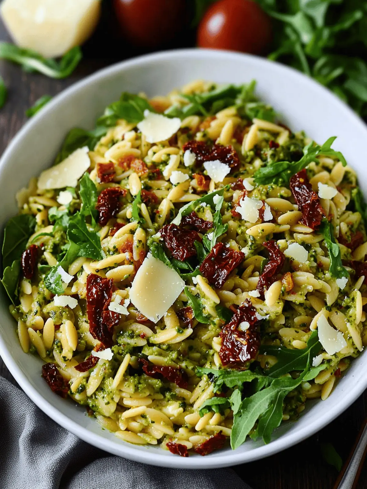 Pesto Orzo Salad with Sundried Tomatoes
