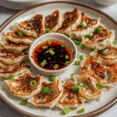 Smashed Chicken Gyoza with Kimchi & Rice