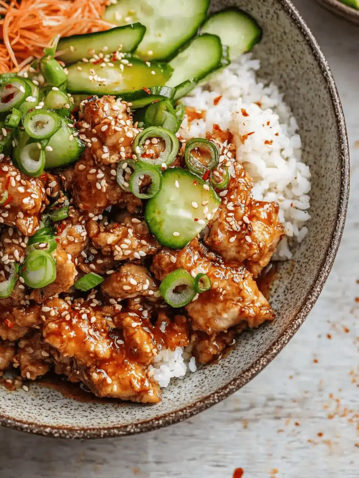 Air Fryer Chicken Karaage Rice Bowl with Miso Glaze