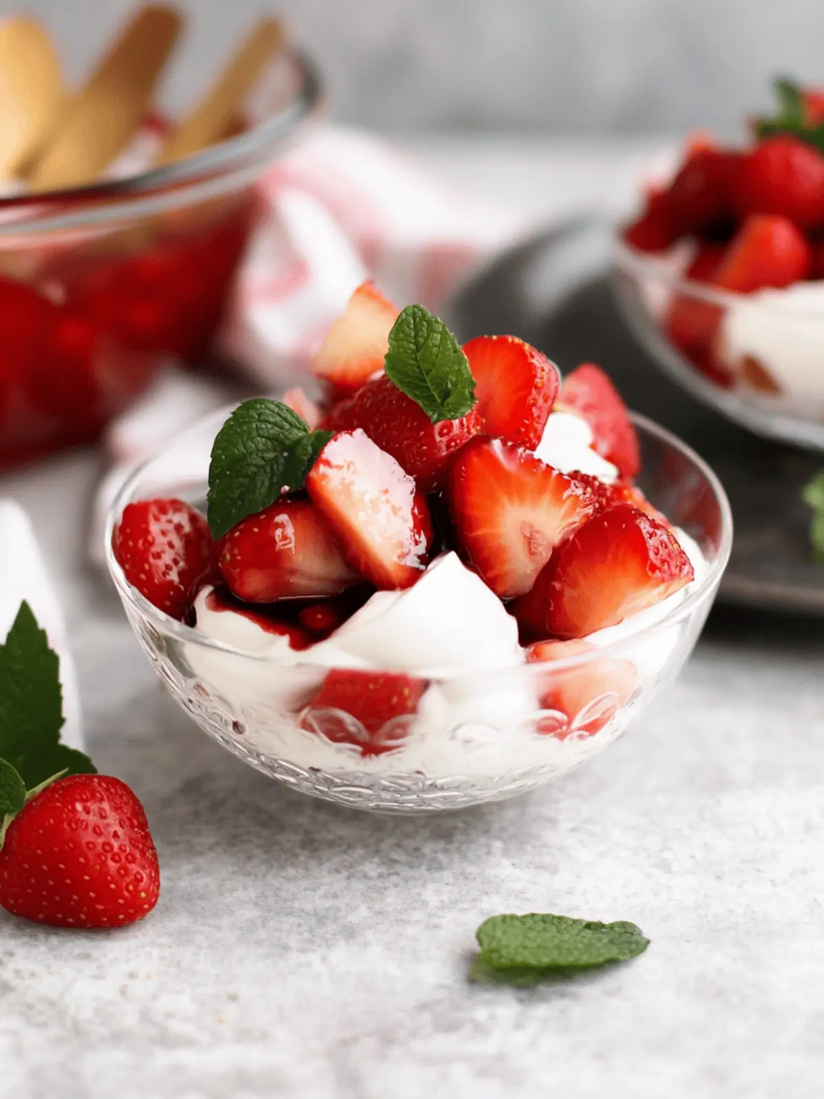 Balsamic Macerated Strawberries and Cream