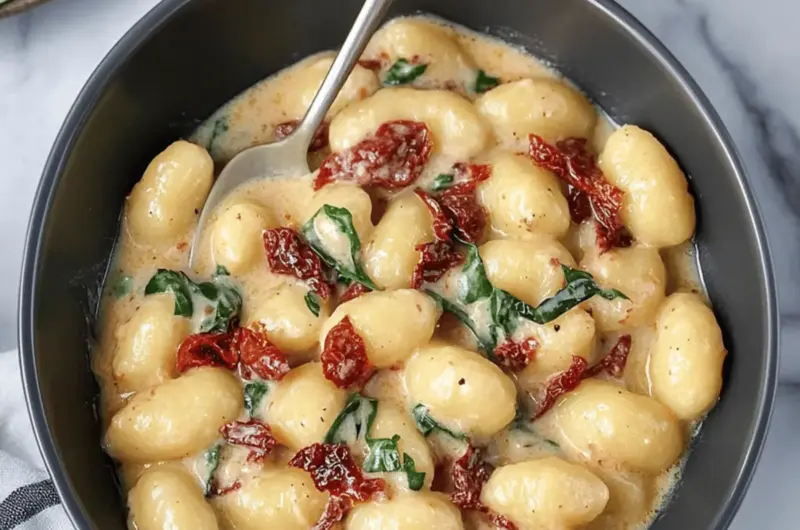 Gnocchi with Creamy Vegan Sun Dried Tomato Sauce