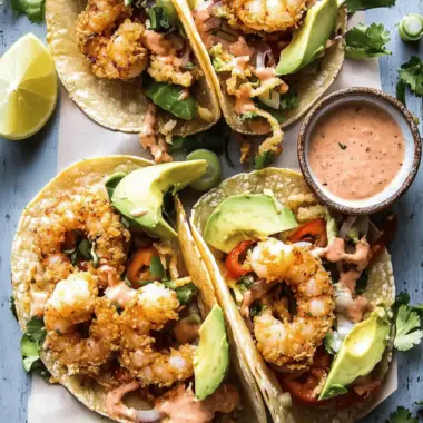 Bang Bang Shrimp and Fried Avocado Tacos