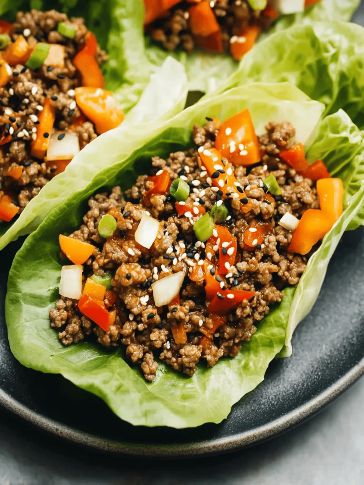 Asian-Style Ground Beef Lettuce Wraps