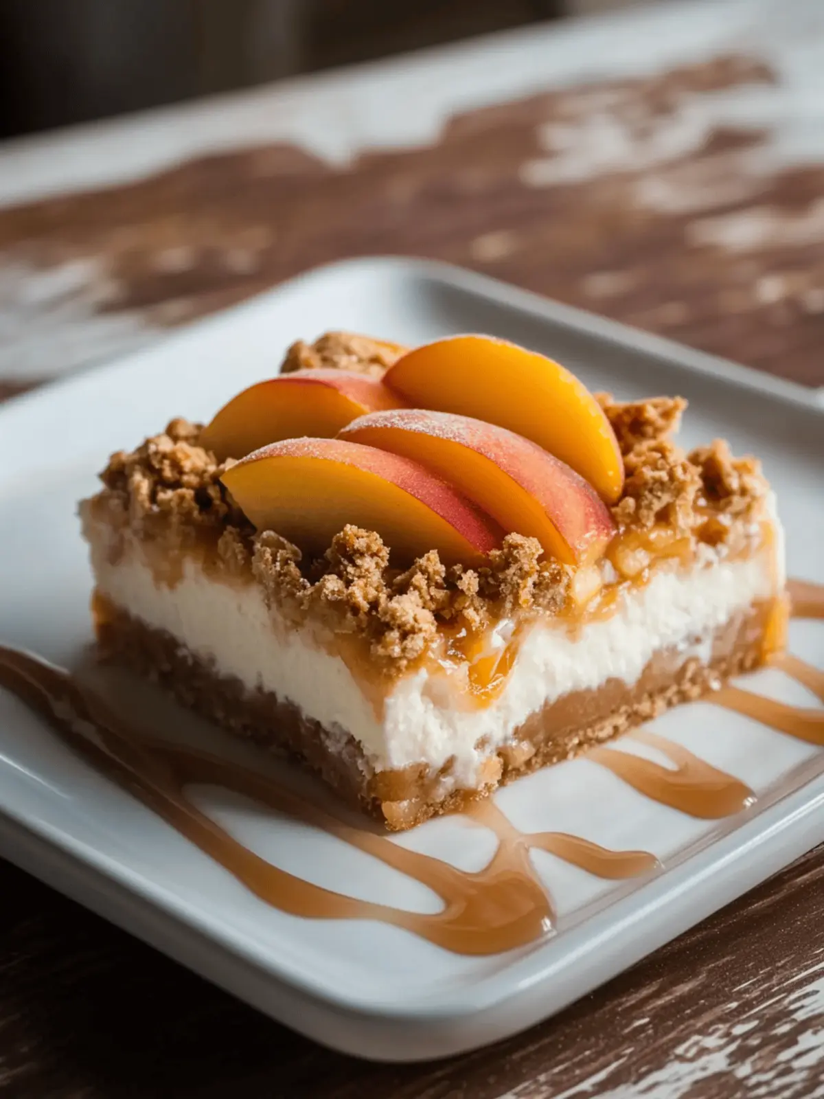 Peach Cobbler Cheesecake Bars