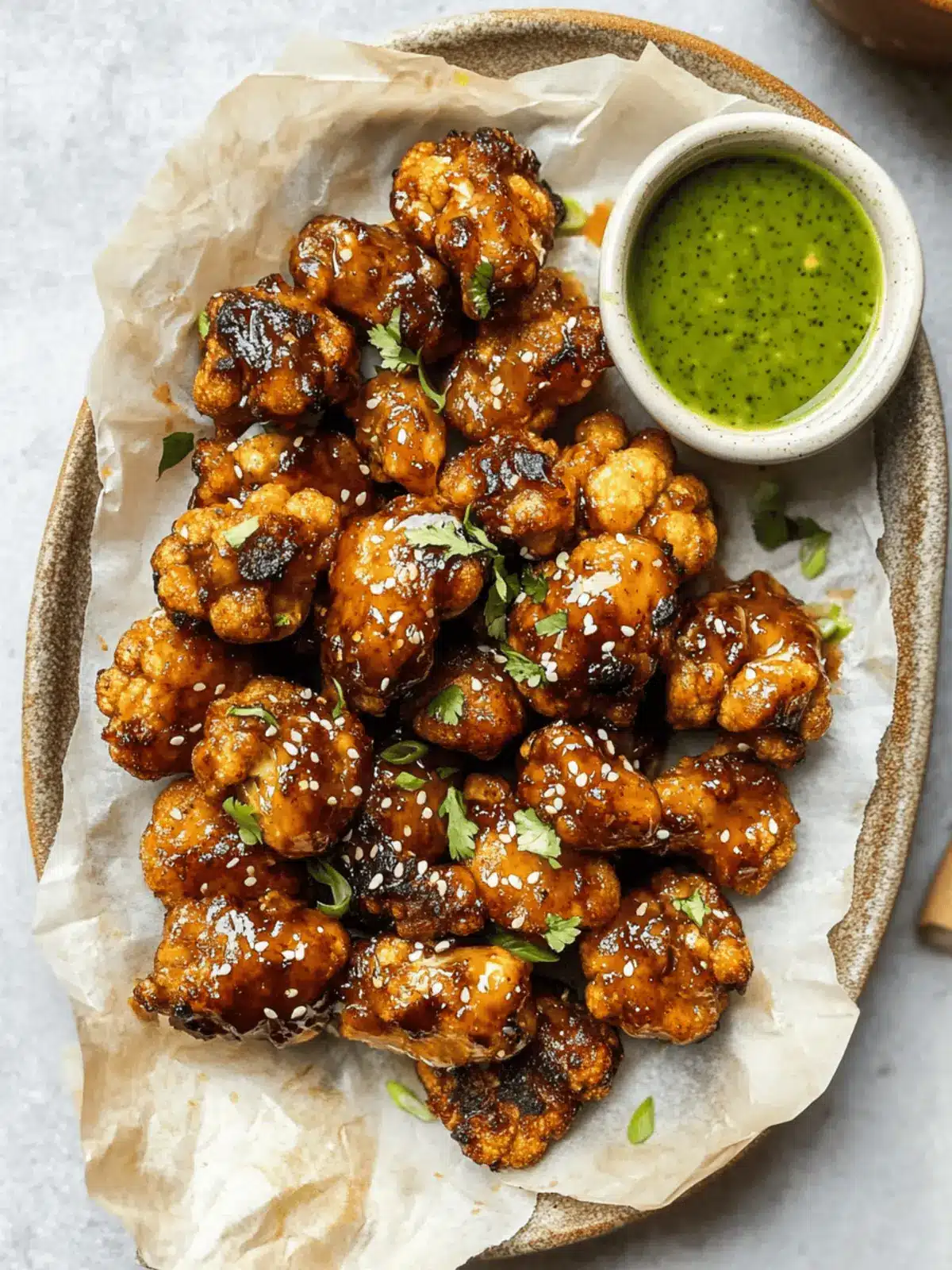 Baked Mango-Tamarind Cauliflower Wings