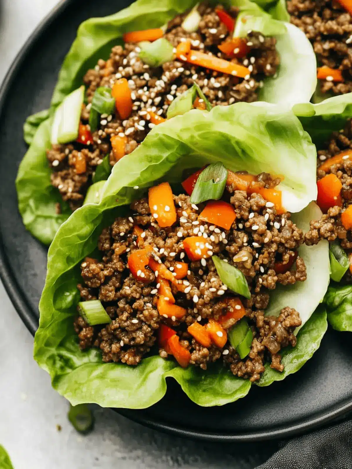 Asian-Style Ground Beef Lettuce Wraps