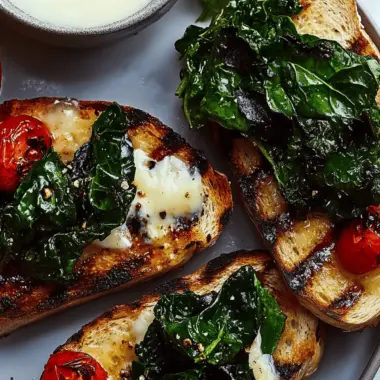 Grilled Greens and Cheese on Toast