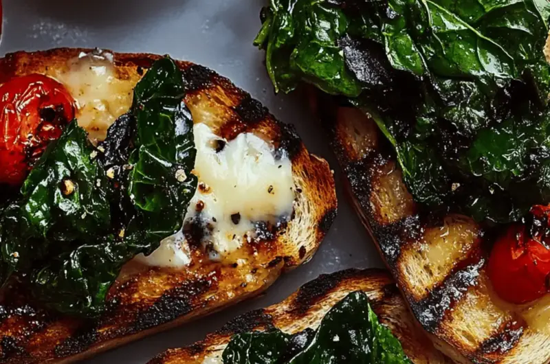 Grilled Greens and Cheese on Toast