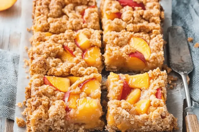 Peaches and Cream Crumble Bars