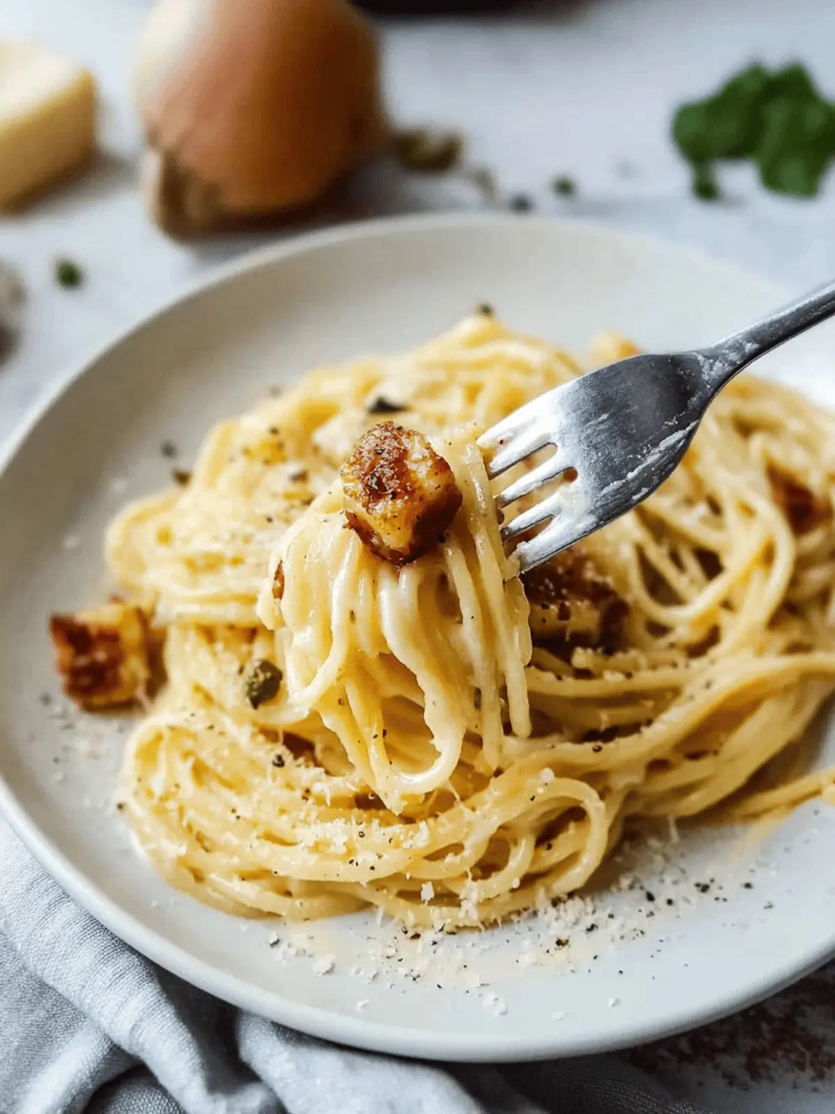Halloumi carbonara