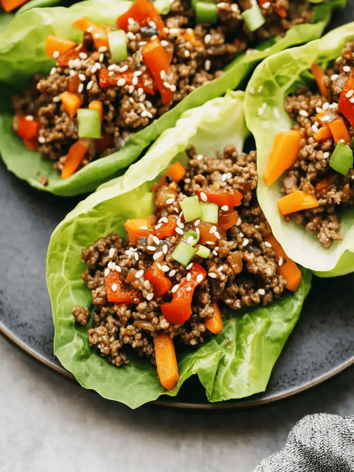 Asian-Style Ground Beef Lettuce Wraps