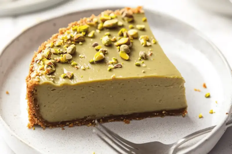 Pistachio Cheesecake With Pistachio Topping