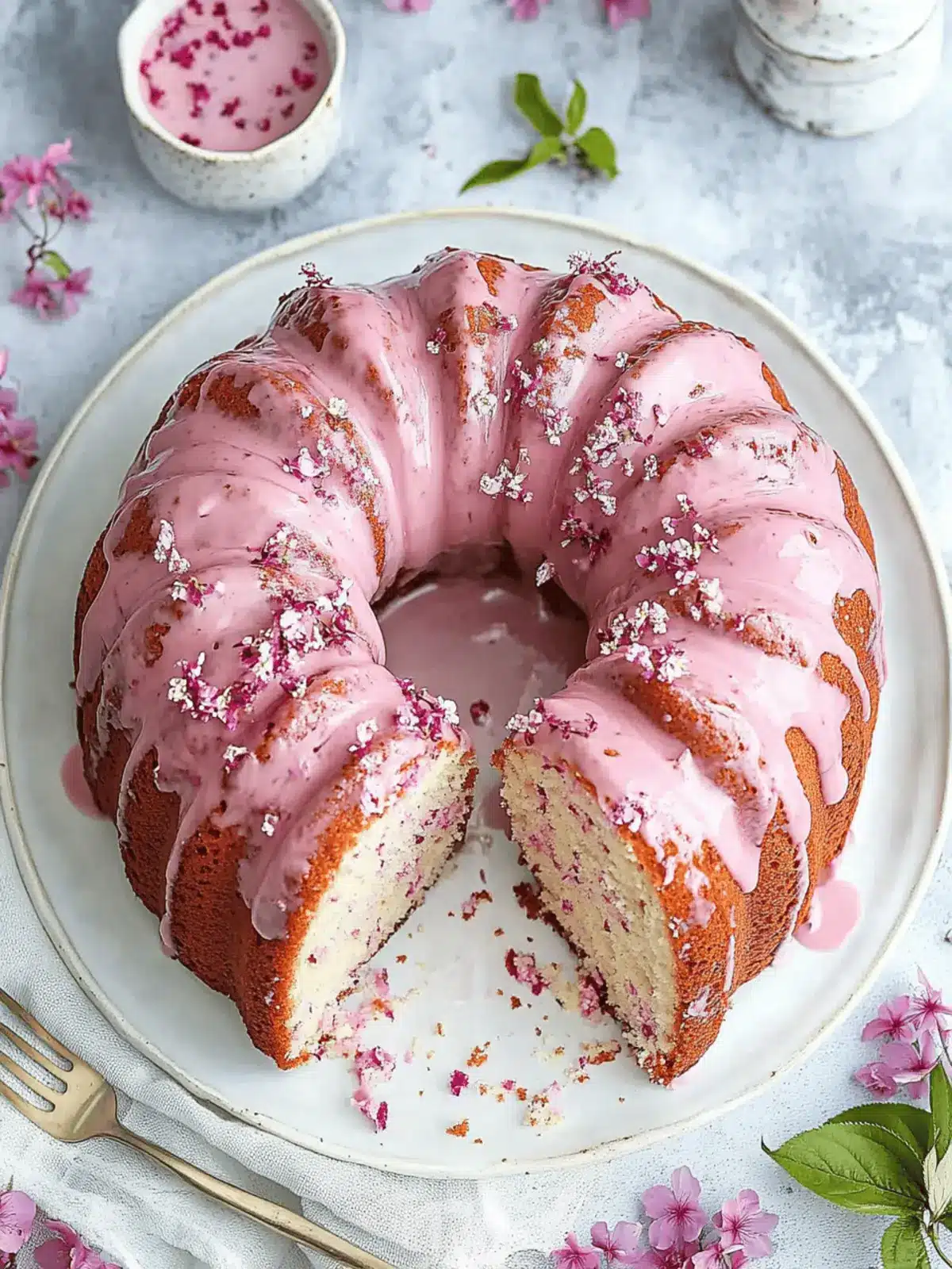 Cherry Blossom Bundt Cake