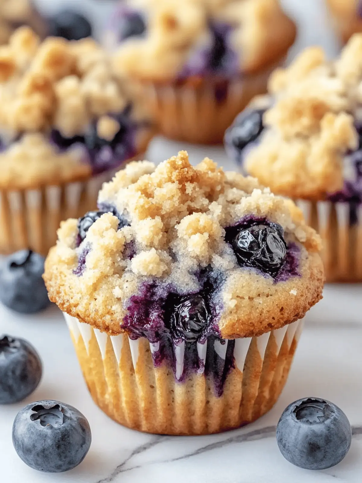 Tasty Blueberry Muffins with Crumble Topping