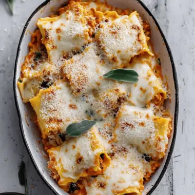 Pumpkin Lasagna Roll Ups with Crispy Sage