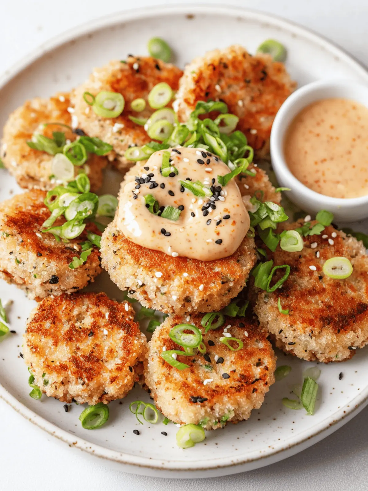 Asian-style Tuna Cakes with Spicy Mayo