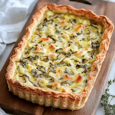 Moist Leek Tart with Gruyere and Onions