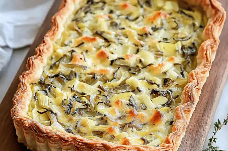 Moist Leek Tart with Gruyere and Onions