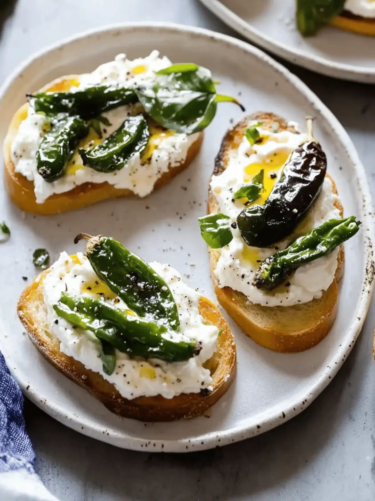 5-Ingredient Shishito Pepper and Burrata Crostini