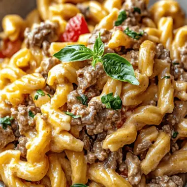High-Protein Creamy Beef Pasta