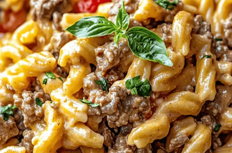 High-Protein Creamy Beef Pasta
